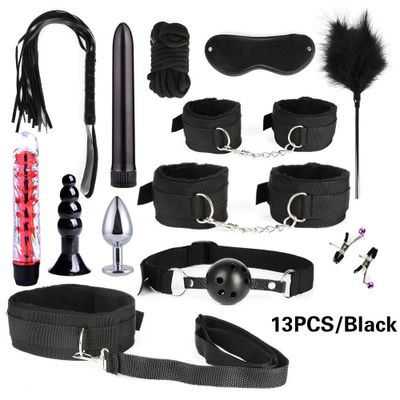 26 pcs Sex Toys for Men Male Masturbator Sex Handcuffs Whip Mouth Gag Sex Anal Vibrator Bondage Set Sexy Lingerie Toys