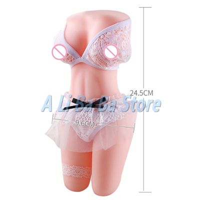Realistic Big Breasts Ass Sex Doll Half Body Real Vagina Strapon Anus Pussy Dual Channel Male Masturbator Cup Sex Toy For Adults