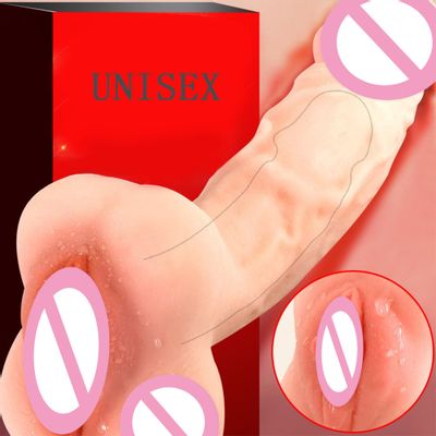 2 In 1 Realistic Dildo Anal Hollow Penis Universal For Men Women Male Masturbator Vagina Masturbation Erotic Sex Toys Gay