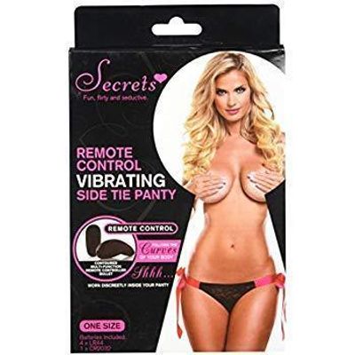 Secrets - Remote Control Vibrating Side Tie Panty (Black)