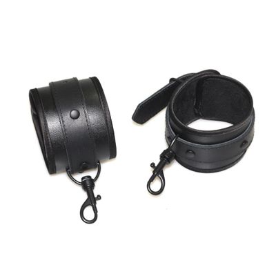 Black PU Handcuffs leather BDSM Sex Bondage kit Slave Fetish bedroom sex bandage Ankle cuffs restraint set adult toys For Couple