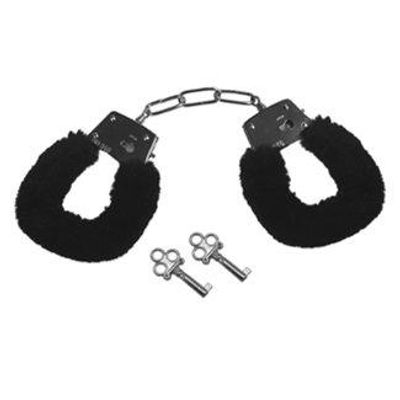 Sex & Mischief Black Furry Handcuffs