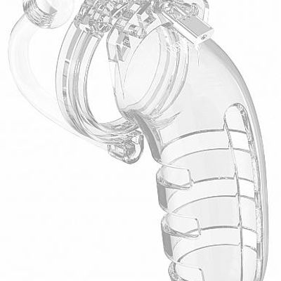 Mancage Chastity 5.5in Cage W/ Plug Model 12 Transparent