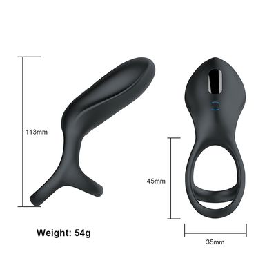 Silicone10 Modes Double Ring Vibrator Penis Ring Male Delayed Ejaculation Cockring USB Charged Sex Toys Men Adult Product