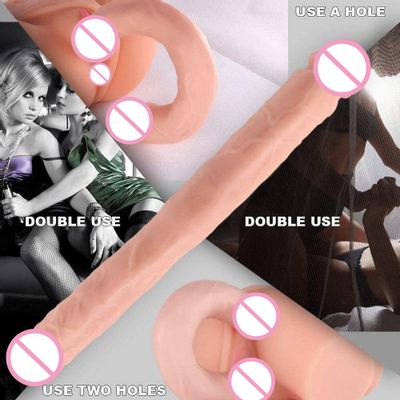Super Long Soft Flexible Jelly Double Head Dildo Lesbian Vaginal Anal Plug Massage Sex Toys For Woman Fake Penis Realistic Dildo