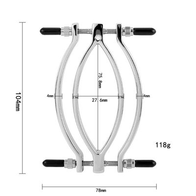 BDSM Erotic Labium Expansion Clip Medical Metal Vagina Expansion Dilator Device with Chain Adult Sex Toys For Women Couples Game