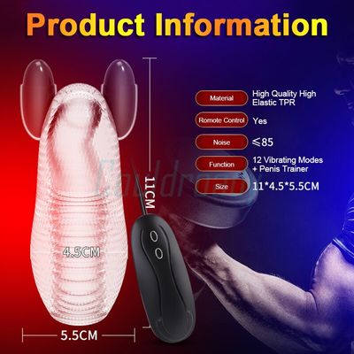 Glans Training 12 Penis Vibrations Multi-Speed Bullet Masturbator with 2 Love Eggs Vacuum Negative Pressure Vibration Massage