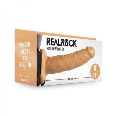 Realrock Hollow Strap-on Without Balls 8 In. Caramel