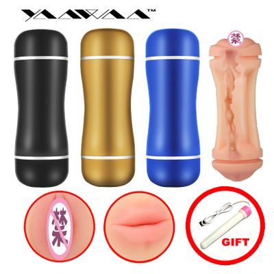 Sex Toys for Men real Realistic Vagina Oral Mouth Artificial 3D Deep Throat with Tongue Teeth Silicone Male Masturbator Pussy
