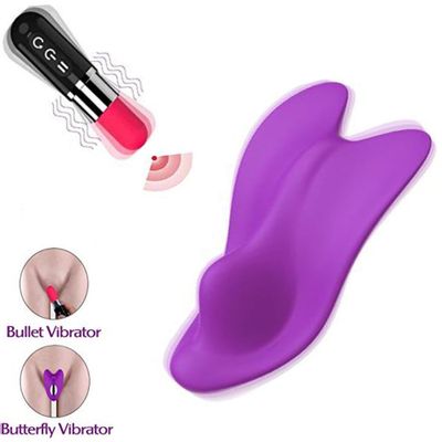 Women Clitoral Stimulation Wearable Panty Vibrator with Lipstick Vibrator Remote 12 Vibrations Panties Women Butterfly Vibrator