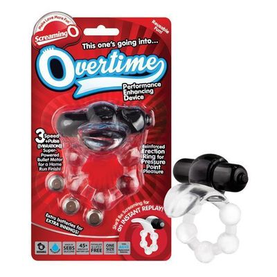 TheScreamingO - Overtime Beaded Vibrating Cock Ring (Black)