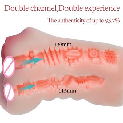 A32 Male Masturbator Realistic Fake Vagina Anal TPE Backyard Double Hole Jet Cup Inverted Mold For Men Sex Toys