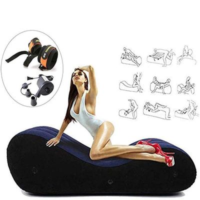 Inflatable Position Sofa Sex Bed Sofa With Handcuffs Leg Cuffs Yoga Chaise Lounge Relax Chair Air Sofa Portable Sex Furniture