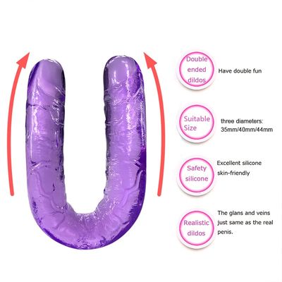 Double head Dildo Long Jelly Realistic Dildo Double Ended Dildo Flexible Big Penis for Women Masturbator Sex Toys for Lesbian