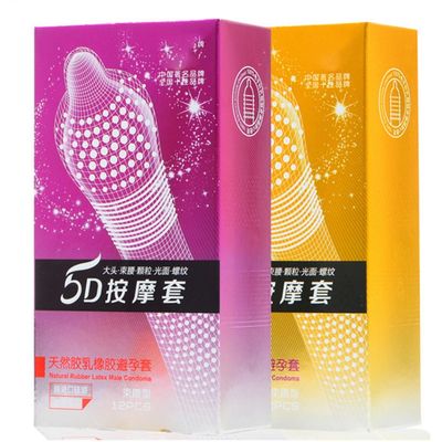 24Pcs/Lot 5D Dotted Thread Ribbed G-Point Latex Condoms Contraceptives Big Particle Spike Condom For Men Sex Products