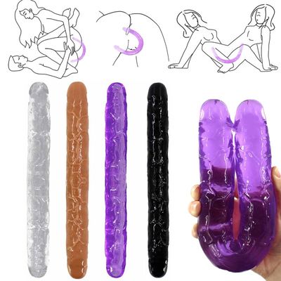 Double head Dildo Long Jelly Realistic Dildo Double Ended Dildo Flexible Big Penis for Women Masturbator Sex Toys for Lesbian