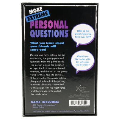 More Extreme Personal Questions Party Game