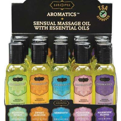 Kama Sutra Aromatics Massage Oil Asst. Scents Display Of 15 2oz Bottles