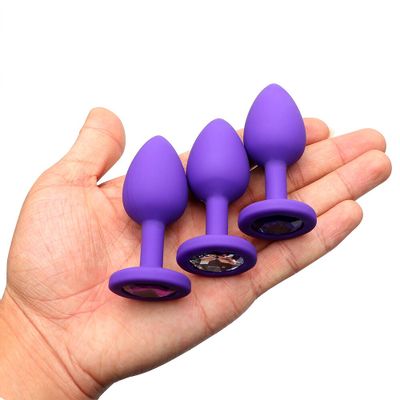IKOKY Prostate Massager Anal Plug Sex Toys for Men Women Silicone Butt Plug for Beginner Colorful Crystal Jewelry Erotic Toys