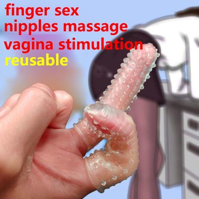 Reusable Finger Sleeve Condom With Spike Dotted Condoms For Men Sex Tools Vagina Stimulation Delay Ejaculation Sex Toys Shop