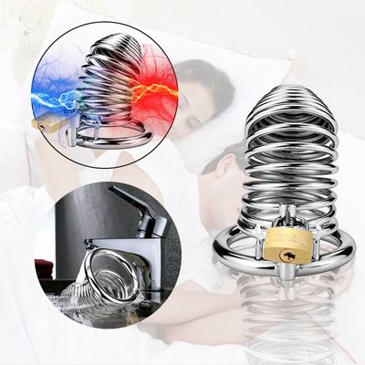 New Cockcage 40/45/50mm Lockable Penis Lock Stainless Steel Cock Cage Penis Metal Ring Chastity Device Tool Sex Toys for Men