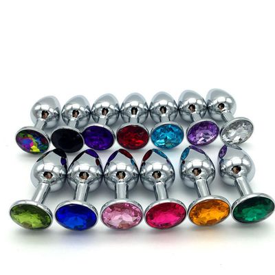 Anal Plug Sex Toys Stainless Smooth Steel Butt Plug Tail Crystal Jewelry Trainer for Women/Man Anal Dildo Adults Sex Shop