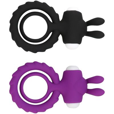 Soft Silicone Dual Vibrating Cock Ring Dick Penis Ring Cockring Adult Sex Toys for Men for Couples Enhancing Harder Erection