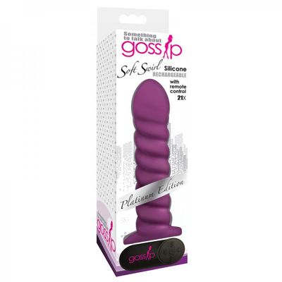 21x Soft Swirl Silicone Rechargeable Vibrator With Control &#8211; Violet