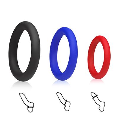 4 Colors Silicone Male Delay Ejaculation Penis Rings Lock Elastic Cock Rings Trainer High Elasticity Cock Rings Sex Toys for Men