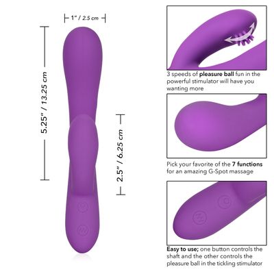 California Exotics - Embrace Rechargeable Massaging G-Tickler Rabbit Vibrator (Purple)