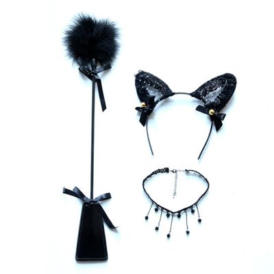 Sexy SM game Cortical Feather Racket / Whip Adult Props +Hair hoop+Necklac Gift of Love juguetes sexual para mujer игрушки секс