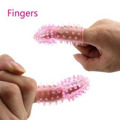 Women's G-Point Finger Stall QQ Finger Condom Barbed Crystal Set Wolf Tooth Sheath Sexy Adult Sex Supplies Wholesale