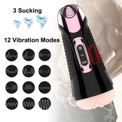 GUIMI Male Masturbator Cup Automatic Sex Toys for Men Sucking Oral Sex Artificial Vagina Clamping Real Pussy Moan Sex Machine