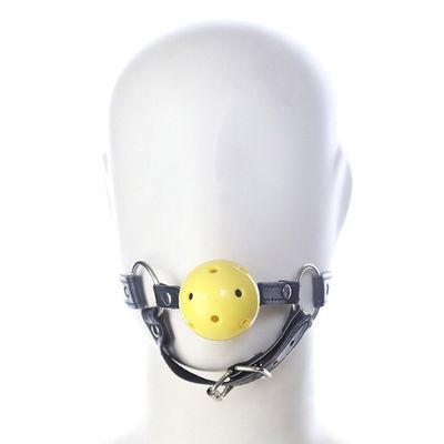 Mouth Ball Gag Bondage Fetish Harness Toy PU Leather Silicone Yellow Couple Spielzeug Masque Fouet Sex Juegos Para Adultos