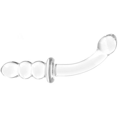 gläs 8 Inch Ribbed G-Spot Glass Dildo