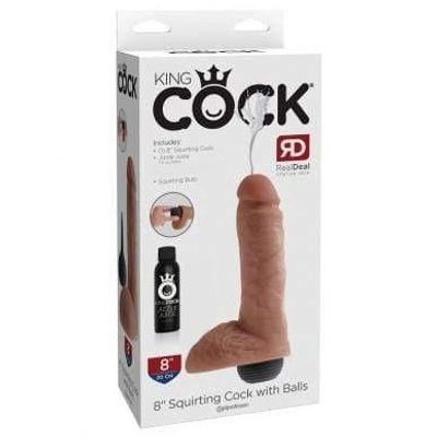 Pipedream - King Cock Squirting Cock with Balls 8" (Brown)