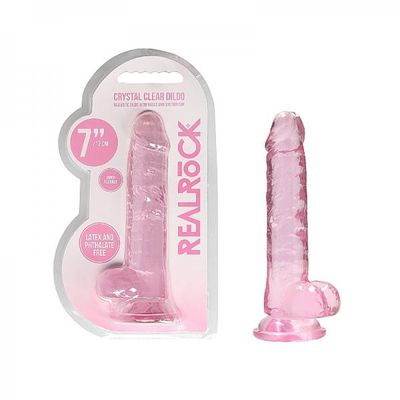 Realrockrealistic Dildo With Balls 7&#8243; Pink