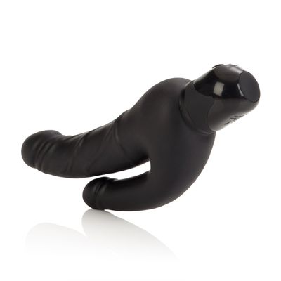 California Exotics - Power Stud Waterproof Over & Under Double Dildo Vibrator (Black)