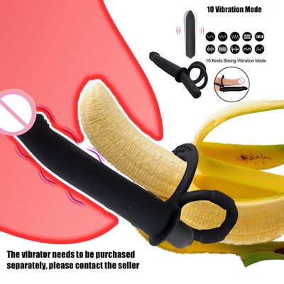 Unisex Vibrating Hollow Double Penetrating Strap-On - Sex Toys