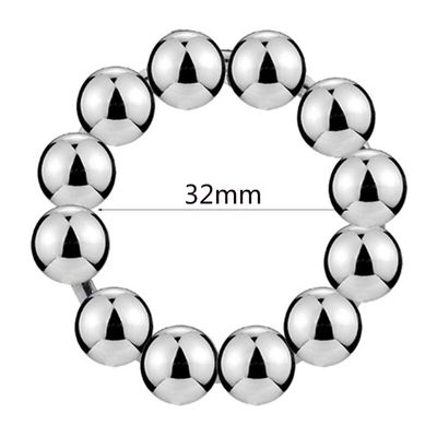 Stainless Steel Male Cock Bondage Restraint Penile Beads Ring Lock Fine Ring Adult Game Sex Toy for Men Gay