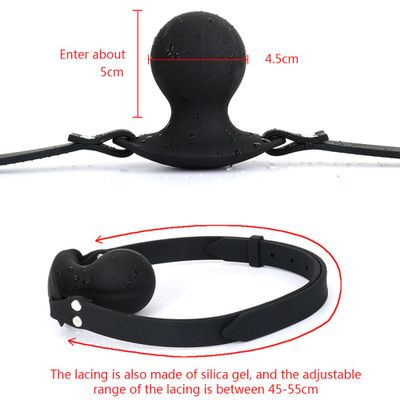 Electric Shock Silicone Gag Ball BDSM Bondage Restraints Wireless Remote Open Mouth Sex Ball Harness Strap Gag Sex Toy for Women