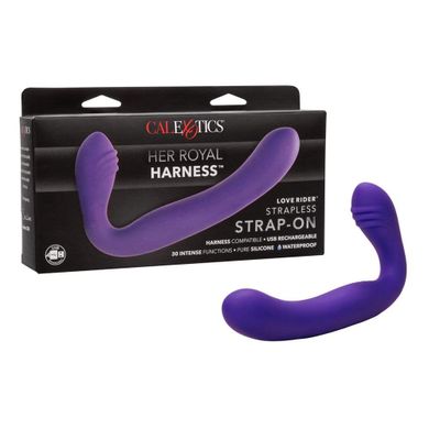 California Exotics - Her Royal Harness Rechargeable Love Rider Strapless Strap On (Purple)