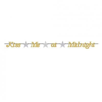 New Year&#8217;s Kiss Me At Midnight Streamer &#8211; Gold/silver