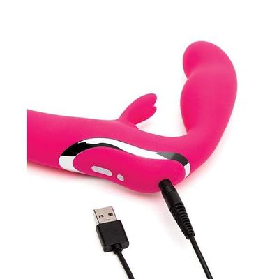 Love Honey - Happy Rabbit Strapless Strap on Vibrator (Pink)