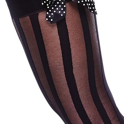 Black Striped Thigh Highs - OSXL