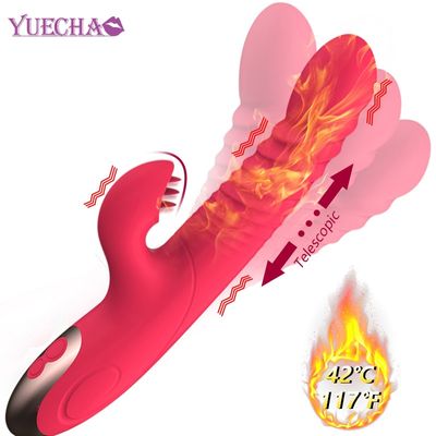 Buy YUECHAO Heating G Spot Rabbit Dildo Vibrator 10 modes Orgasm