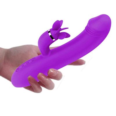 Multi-Speed Vibrator Heating Rotating Tongue Vibrating Massager Rabbit Design Vibrator Intelligent Heating Clitoris Stimulator