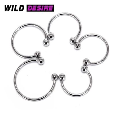 New Adult Products For Men 18+ Delay Ejaculation Cock Ring Metal Beads Penis Ring Sleeve Lock Loop Male Chastity Device Sex Toys