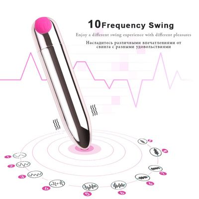 10 Speed Strong Vibration Clit G-spot Massage Mini Bullet Vibrator USB Rechargeable Female Masturbation Adult Sex Toys for Women