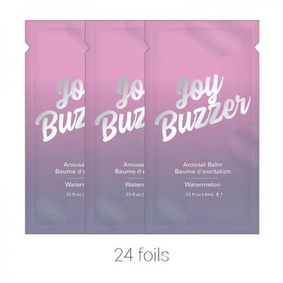 Joy Buzzer Clitoral Arousal Balm Watermelon (bulk Pack/24 Pcs) .13 Oz Foil